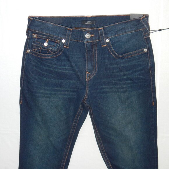 TRUE RELIGION Ricky Relaxed Straight Flap Cotton JEANS Wash LST CALL 34x34 NWT - Picture 8 of 9